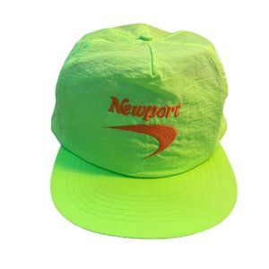 Vintage Newport cigarettes Nylon Fluorescent Green hat.
